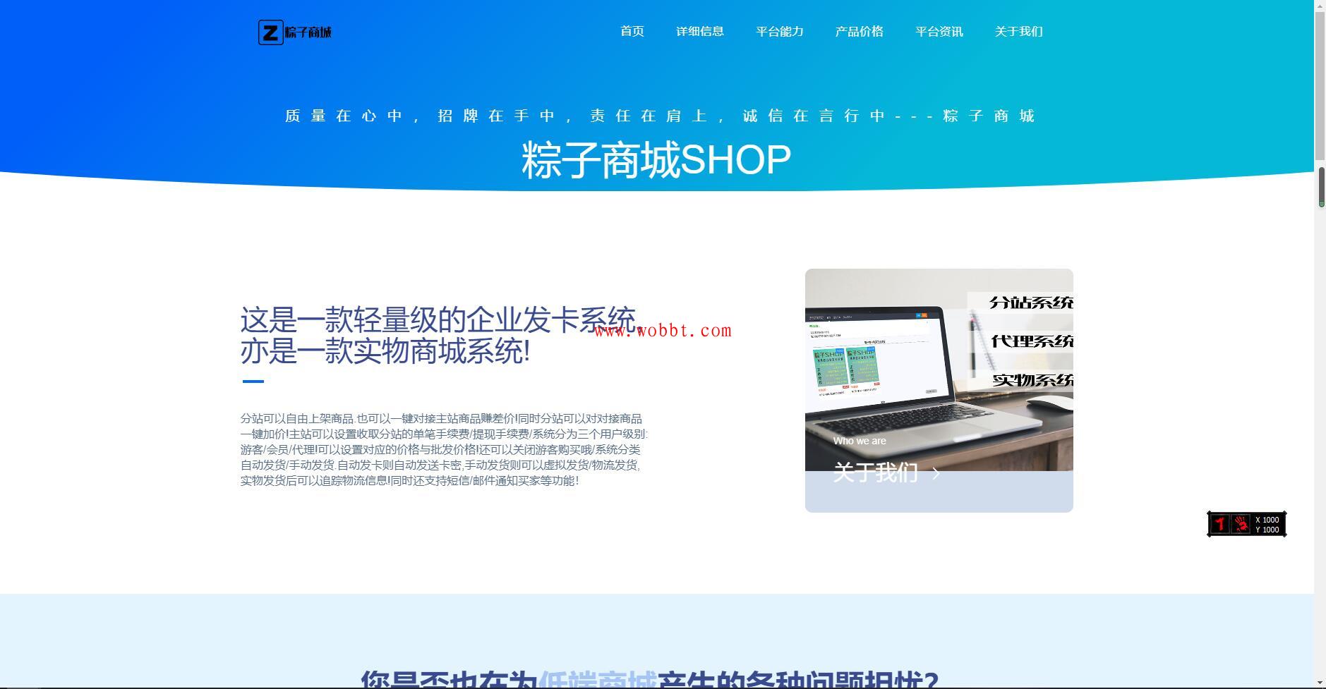 最新粽子实物商城纯净官网展示源码 无后台