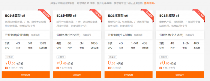 阿里云试用2h4g服务器7~90天活动插图1