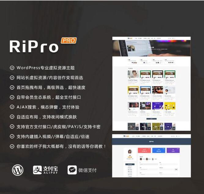 最新WP+RiPro主题PJ版 功能强大插图1