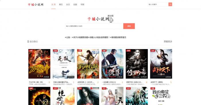 《娴娴小说》自动采集小说网站源码