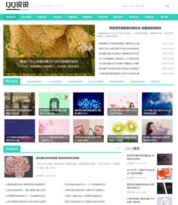 全新QQ空间日志说说类网站源码（带手机版数据同步）