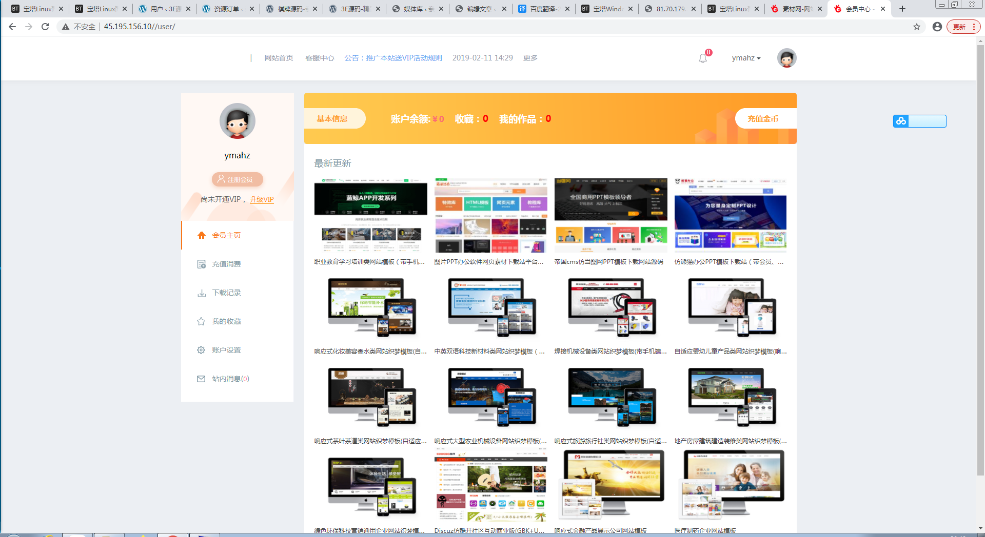 素材源码资源下载站源码,带用户中心和VIP充值系统,后台管理+素材下载+积分金币下载【站长亲测】插图8 素材源码资源下载站源码,带用户中心和VIP充值系统,后台管理+素材下载+积分金币下载【站长亲测】插图8