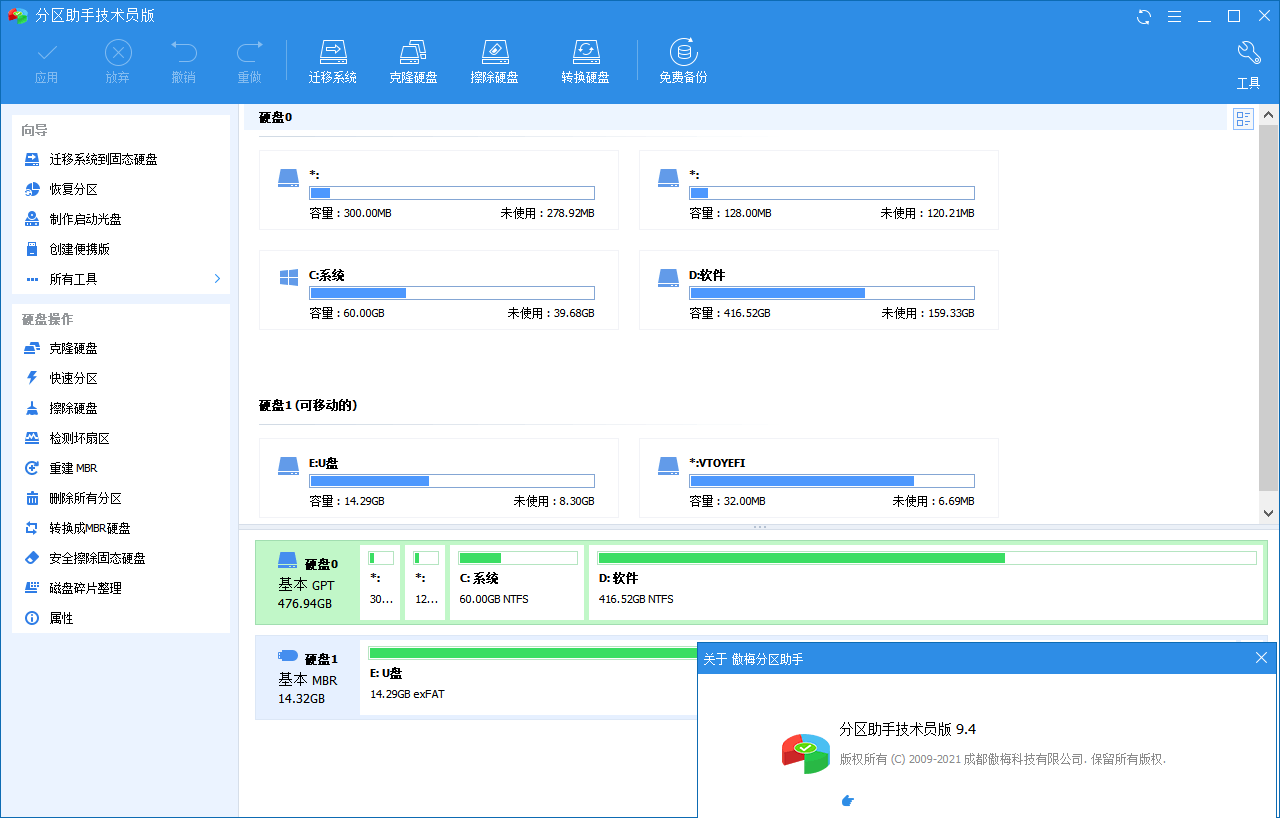 分区助手技术员v9.6.0特别版-宪雯學网