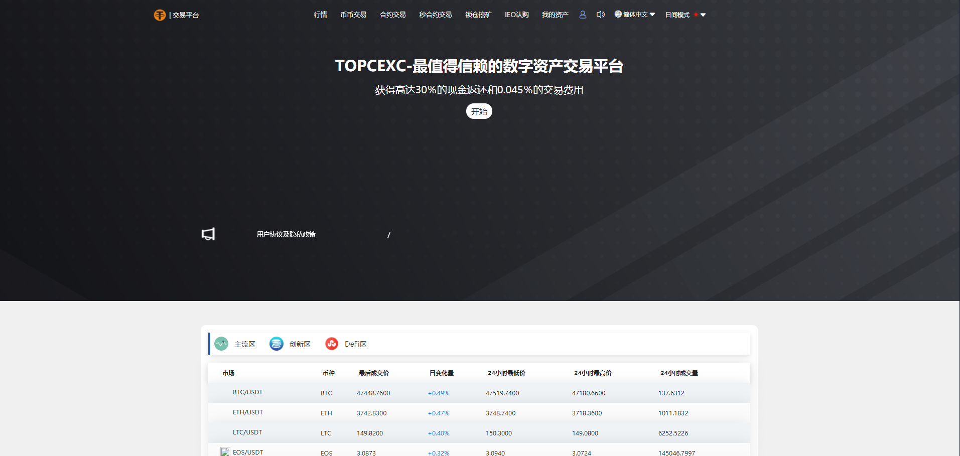 多语言交易所/12国语言/秒合约/申购/锁仓/K线完整/脚本最全/带教程/日夜模式插图7